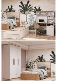 Resim Eva 3'lü Genç&çocuk Odası Takımı Ceviz/beyaz 