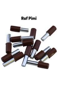 Resim Taşkın Aksesuar Metal Başlı Raf Pimi Plastik Uçlu Kahverengi 5mm (100 Adet) Mobilya Dolap Vitrin Tutucu 