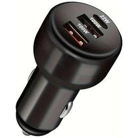 Resim Sunshine011 3ü 1 Arada Hızlı Şarj Cihazı 22w Pd Usb C 100w Usb A Evrensel Araç Adaptörü Siyah 