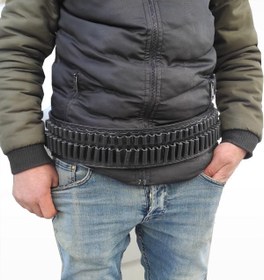 Resim Hakiki deri yivli fişeklik 7,62, 308,30,06 çap 40 lı - Koyu Kahve 140 cm XL 