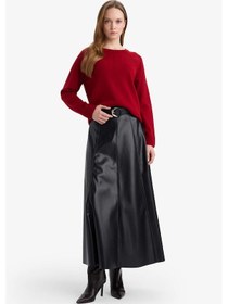 Resim Defacto A Kesim Suni Deri Midi Etek G6663ax25wnbk81 Siyah-bk81 