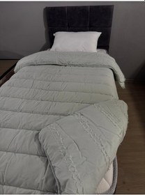 Resim Clasy Saten %100 Pamuk Saten Tek Kişilik Yorgan Avola V2 Adaçayı 