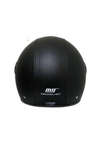 Resim Motosiklet Yarım Deri Kask Siyah Vizör R22.06 Sertifika Fiber Material Black Leather Motor Kaskı Siyah 