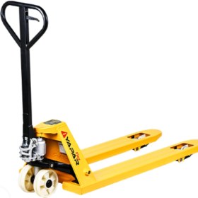 Resim Yapar Transpalet Sarı Flex Pu Beyaz Tekerlek 2.5 Ton 