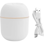 Resim Hava Nemlendiricisi USB Küçük 220ML Mini Taşınabilir Serin Mist Difüzör Yatak Odası Ofis Masası Araç Seyahat Aroma Atomizer, Beyaz (Yurt Dışından) 