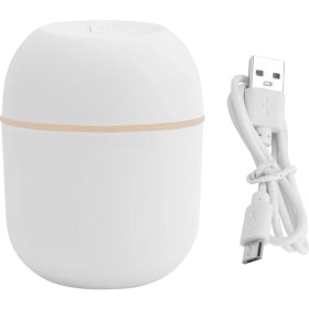 Resim Hava Nemlendiricisi USB Küçük 220ML Mini Taşınabilir Serin Mist Difüzör Yatak Odası Ofis Masası Araç Seyahat Aroma Atomizer, Beyaz (Yurt Dışından) 