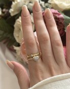 Resim Çift Sıra Kalp Detaylı Yüzük 