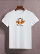 Resim MODERNİZE Garfield Baskılı Kız / Erkek Çocuk T-shirt 