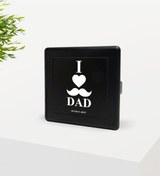 Resim Kişiye Özel Babamı Seviyorum Tasarımlı Siyah Metal Sigara Tabakas N11.1345 