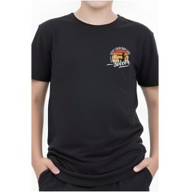 Resim Panios Kids Soccer Baskılı Erkek Çocuk Kısa Kollu Tişört Siyah 