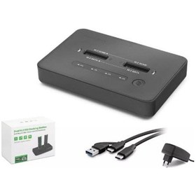 Resim Hadron Hdx1797 Dual M.2 Ssd Disk Docking Station Nvme-nvme Sata-sata Klonlama Destekli - Siyah 