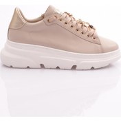 Resim Dgn Es852 Kadın Kalın Taban Ari Tokali Sneakers Ayakkabi Bej 