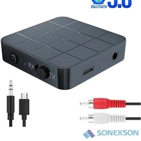 Resim Bluetooth Ses Alıcı Verici Aux Rca Usb Stereo Kablosuz Mikrofonlu Araba Tv Pc Rx Tx Receiver 