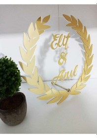 Resim Estölye Pleksi Başak Model Isimlik Söz , Nişan , Masa Üstü Isimlik 