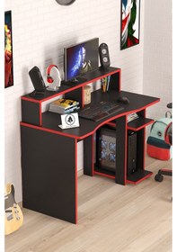 Resim Ada Oyuncu Masası Gamer Masası 120x60 Cm Siyah 