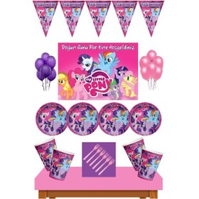 Resim My Little Pony Doğum Günü 8 Kişilik 70X100 Cm Afişli Pony Parti N11.725 