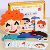 Resim Çocuklar İçin Yüz Değiştiren Kostüm Yapma Bulmacası - Eğitici Bilişsel Oyuncak, Çeşitli Renkler, Kağıt Malzeme DIY Noel Hediyesi, En İyi Noel Hediyesi 