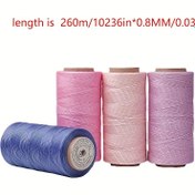 Resim 260m Güney Amerika Düz Balmumu İplik Kolye El Yapımı DIY Boncuk Dizesi Dikiş için Kullanılan 150D 