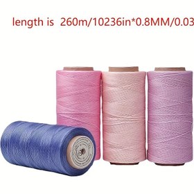 Resim 260m Güney Amerika Düz Balmumu İplik Kolye El Yapımı DIY Boncuk Dizesi Dikiş için Kullanılan 150D 