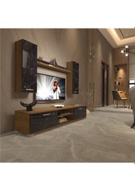 Resim Decoraktiv Eko 7 Mdf Dvd Tv Ünitesi Tv Sehpası Pera - Siyah Mermer 