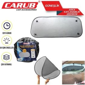 Resim Carub Güneşlik Perde Arka Oval Vantuzlu 100X50 