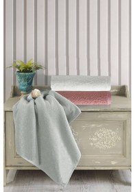 Resim 3 Lü Renkli El Yüz Havlu Seti %100 Pamuklu Natural Harmony Gülkurusu 