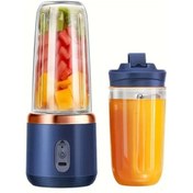 Resim Techbloom 2 İn 1 Portatif Blender Ve Juicer Blue Double Cups Set 6 Bıçaklı Usb Şarjlı Çift Bardak Smoothie Ve Milkshake İçin 