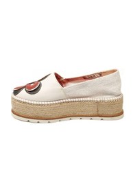 Resim Espadrilles J.flor Beyaz Deri Kırmızı Çiçek Detaylı Dolgu Topuklu Hasırlı Kadın Ayakkabı Beyaz 