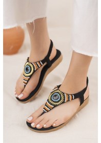 Resim Khayt Helen Anatomik Taşlı Kadın Parmak Arası Sandalet 