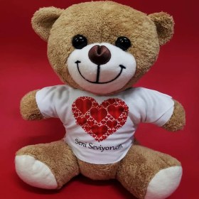 Resim Alifa Toptan Love Tişörtlü Peluş Ayıcık 