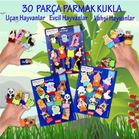 Resim 3 Set - 30 Parça Tox Evcil. Vahşi ve Uçan Hayvanlar Parmak Kukla 