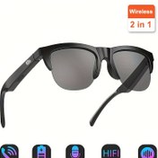 Resim Akıllı Gözlük Müzik HIFI Kulaklık Kablosuz Kulaklık Gözlük Arama Müziği ile MIC Akıllı Gözlük Kulaklık Stereo Çift Hoparlör Dokunmatik Kablosuz Gözlük Kulaklık 