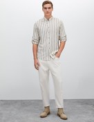 Resim Hakim Yaka Gömlek Uzun Kollu Kıvrılabilir Kol Detaylı Düğmeli 