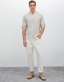 Resim Hakim Yaka Gömlek Uzun Kollu Kıvrılabilir Kol Detaylı Düğmeli 