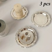 Resim 3 Avrupa Tarzı Hafif Lüks Metal Bardak Altlığı, Vintage Mini Mücevher Öğleden Sonra Çay Fotoğrafçılığı Aksesuarları, Mücevher Tepsisi, Mücevher Tepsi 
