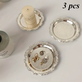 Resim 3 Avrupa Tarzı Hafif Lüks Metal Bardak Altlığı, Vintage Mini Mücevher Öğleden Sonra Çay Fotoğrafçılığı Aksesuarları, Mücevher Tepsisi, Mücevher Tepsi 