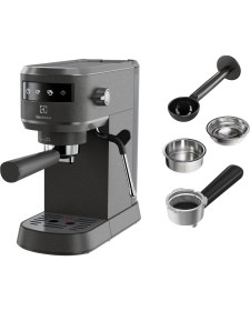 Resim Esmo Home Electrolux E6EC1-6BST Explorer 6 Espresso Cappuccino Kahve Makinesi | Isı Kontrol Teknolojisi, Süt Köpürtücü, Otomatik Porsiyon Seçimi, Çıkarılabilir Damlama Tepsisi | 1250W, 1 Litre, Siyah 