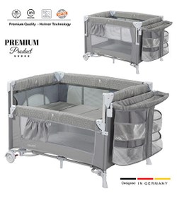 Resim Holmer Coolstyle Anne Yanı Park Yatak Multi Pro Oyun Parkı Beşik Gri 