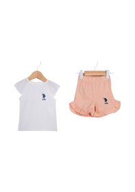 Resim Basic Krem Kız Bebek Fırfırlı Kısa Kollu Takım Krem 