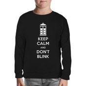 Resim Lord T-Shirt Doctor Who - Don't Blink Siyah Çocuk Sweatshirt 