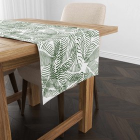 Resim Green Lined Leaf Runner Örtü 