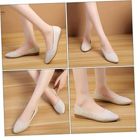 Resim 1 Çift Moda Bale Düz Kadınlar Için Şık Klasik Sivri Tabanlı Kaymaz Dekolte Burunlu Yazlık Ayakkabılar Bahar Şıklığı Üzerinde Kayma Zarif Olan Daireler Gündelik Rahat 