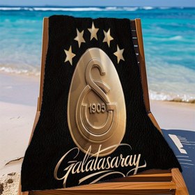 Resim 1 adet Galatasaray Plaj Havlusu - Ultra-Yumuşak Polyester Karışımı, Modern Tarz, Dayanıklı ve Makinede Yıkanabilir, Dikdörtgen Plaj Havlusu, Yıldız ve "S" Logo Tasarımı, Açık Hava Festivali ve Plaj Kullanımı için, Plaj Aksesuarları, Festival Aksesuarı, Zarif Yazı, Yüksek Kalite 