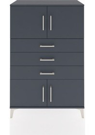 Resim Hyperion Dolap Tek Raflı 3 Çekmeceli 4 Kapaklı 88x44x134 Antrasit-antrasit Antrasit 