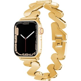 Resim Teknodur Watch 40mm Kordon Uyumlu Krd-80 Metal Strap Kayış Clo- Gold 