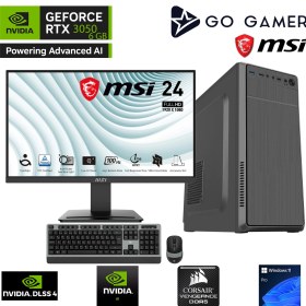 Resim Go Gamer S302D Intel Core I5 14400F / 16GB Ddr5 5200MHZ / 512GB Nvme SSD 3300-3100MB-SN / RTX3050 6gb / Msı 24" 100Hz. / Windows 11 Pro Masaüstü Bilgisayar 