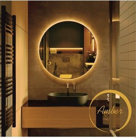 Resim Dekoratif Led Işıklı Yuvarlak Banyo Ve Konsol Aynası Şeffaf 