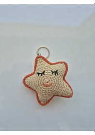 Resim Deniz Yıldızı Anahtarlık 3 Adet Amigurumi Kahverengi 