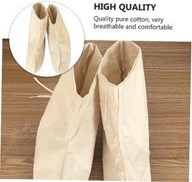 Resim 26cm Yağmur Botu Kılıfı Tekrar Kullanılabilir Saf Pamuklu Çift Katmanlı Nefes Alabilen Rahat Kılıfı Erkekler Kadınlar İçin 