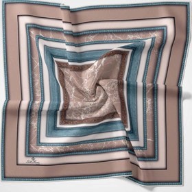 Resim Silk Home Twill Eşarp Cümbüş Desen - Vizon Mavi 